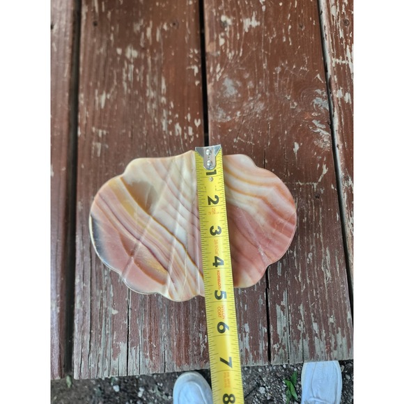 Vintage Onyx Marble Clam Shell‎ Footed Jewlelry Box Hinged Rare - Picture 9 of 10